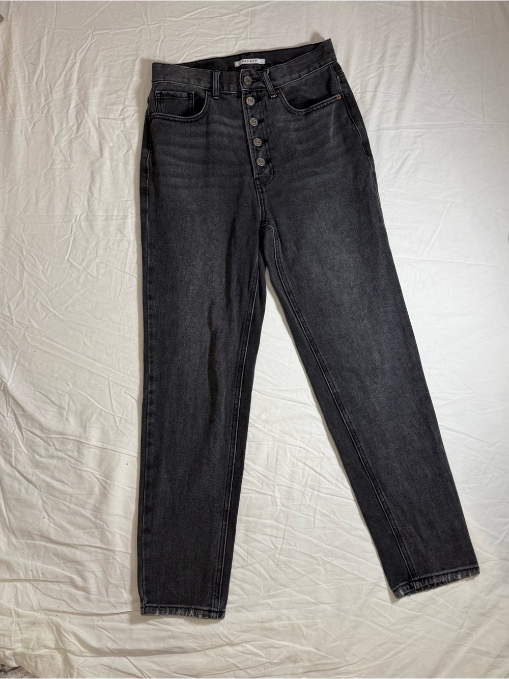 PacSun High-Rise Button-Fly Black Denim Jeans